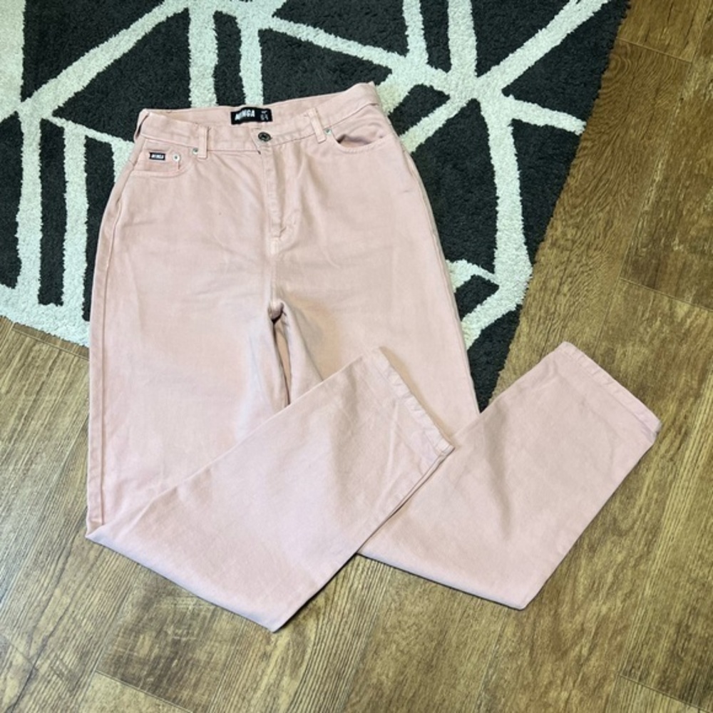 Minga London pink high rise denim jeans A-7